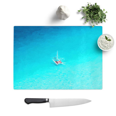 Tempered Glass Catamaran Boat in the Maldives Chopping Board