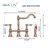 Brass Heritage Bridge Kitchen Faucet with Side Spray 2 Handles-64528544