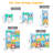 12-cube Kids Closet Wardrobe With 2 Hanging Rods Diy Animal Pattern Modular Plastic Storage Organizer Blue