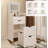 Dressing Table and Stool, 3-in-1 Multifunctional Dressing Table Set, Featuring Three-color Lighting Modes, HD Mirror, Two Sliding Drawers, and a Hidden Storage Stool