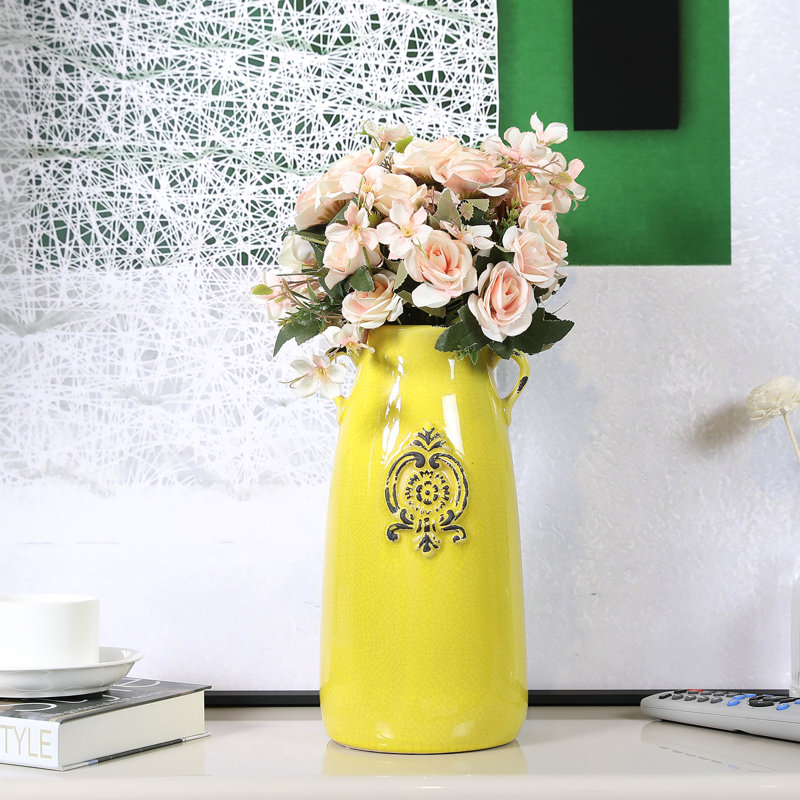 27.9cm Ceramic Table Vase, Yellow