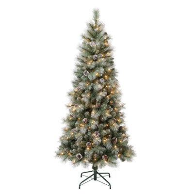 Perry Hard Needle Tree with Clear Lights