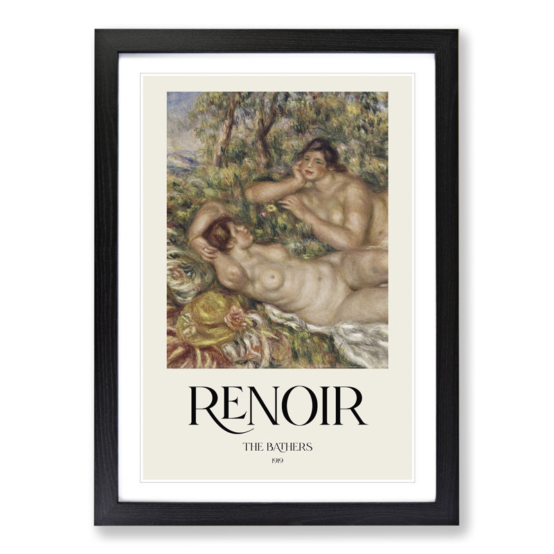 The Bathers by Pierre-Auguste Renoir - Picture Frame Painting, Black Framed, 65cm H x 48cm W x 2cm D