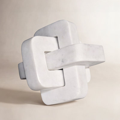 5" W Marble Interlocking Abstract Sculpture