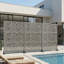 Orion H 74 po x l 47 po. Rectangle bambou à motif ombragé autoportant en métal avec panneaux de clôture et treillis pour terrasse, balcon, cour, piscine, pièce intérieure-128980592