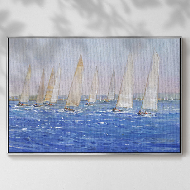 Voile événement I, toile tendue avec châssis I, Encadrement argenté, H 25 po x l 37 po x P 2 po
