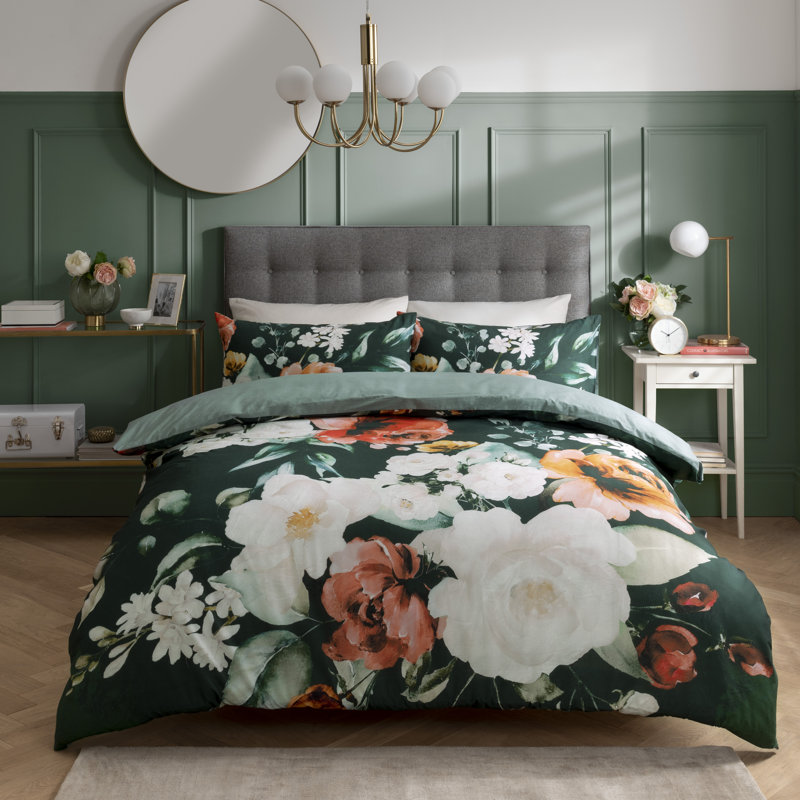 Carder Cotton Floral Duvet Cover Set with Pillowcases, 135 x 200cm Duvet Cover + 1 Standard Pillowcase
