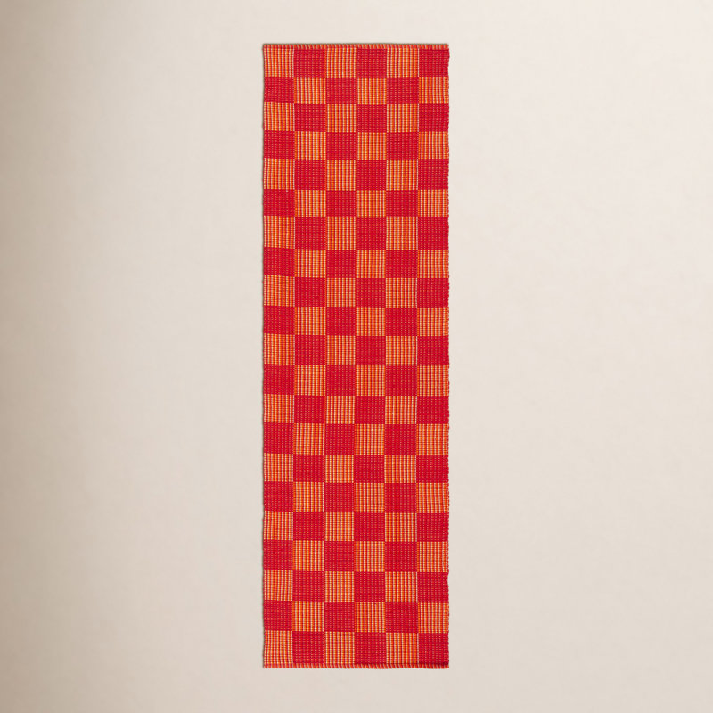 Tapis rouge / rouille Della, Tapis de couloir 2 pi 3 po x 8 pi