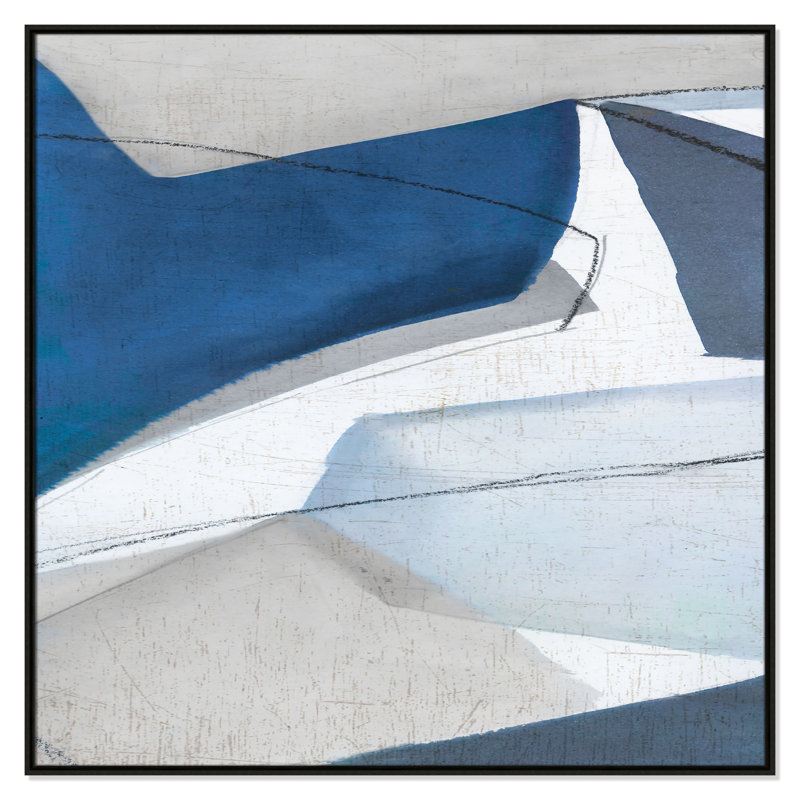 «Dynamic Drifts II» par Emma Peal, Cadre flottant espresso, H 46,5 po x l 46,5 po x P 2 po, Pas de tapis