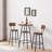 Round Bar Stool Set With Shelves, Stool With Backrest