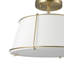 Plafonnier encastré 2 lumières en laiton mat avec abat-jour en tissu blanc cassé et diffuseur en acrylique-1509630923