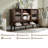 Redlemon 46" Mid Century Entryway Table With Slatted Sliding Door And Adjustable Storage Shelf