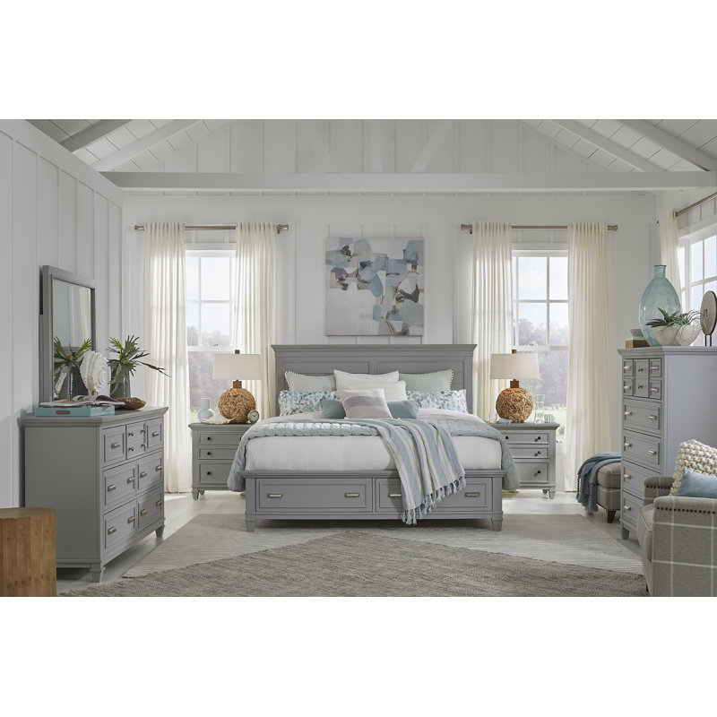 Monti Grey Landscape Mirror, Gray