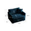 Chaise d'appoint (2) en chenille bleue: tissu, 2 chaises à assise relaxante, rembourrage en éponge de qualité, élégant pour le salon