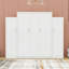 Lit plateforme en bois avec armoires et tablette Murphy-110487786