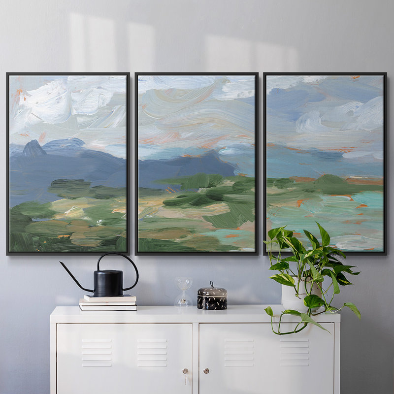 Painter's Composition Study I - 3 pièces, reproduction sur toile, Noir, H 40 po x l 78 po 