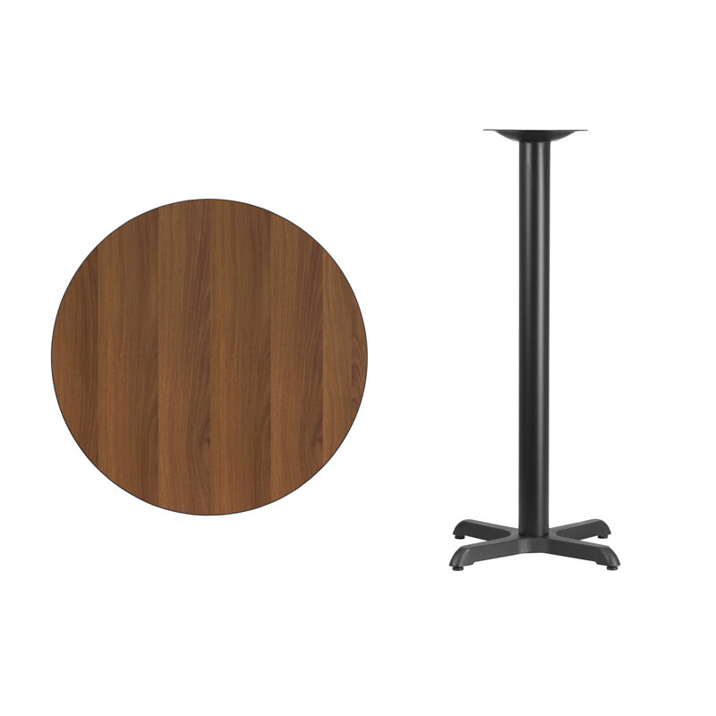 Plateau de table rond en stratifié Carrus, H 43,13 po x l 30 po x P 30 po, Noyer