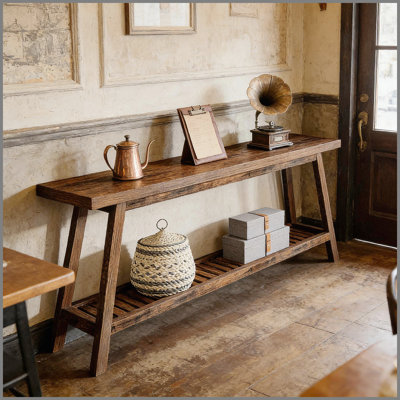 2-Tier Sofa Table,Console Table,Extra-Long Entryway Table