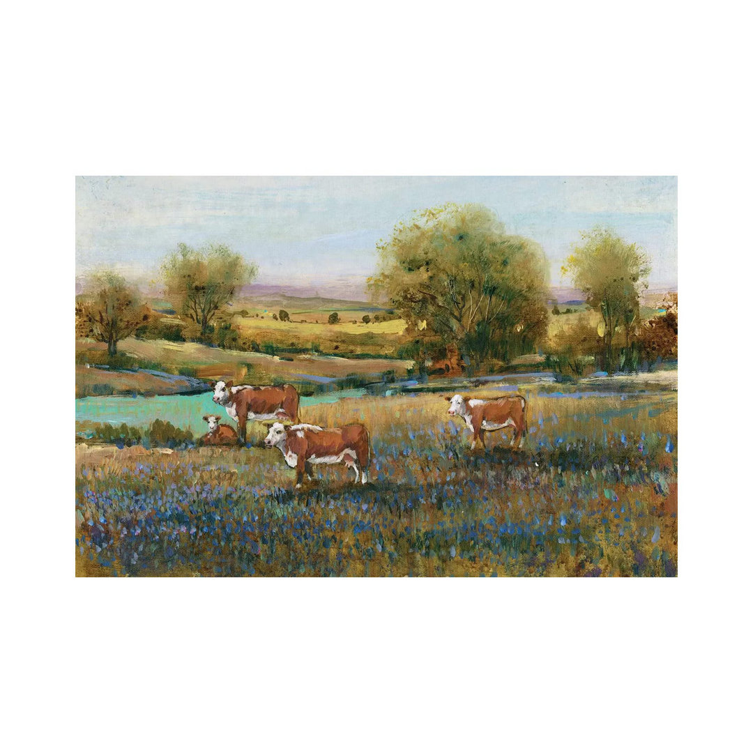 Field Of Cattle II von Tim OToole - Galerie-umwickelte Leinwand Giclée auf Leinwand