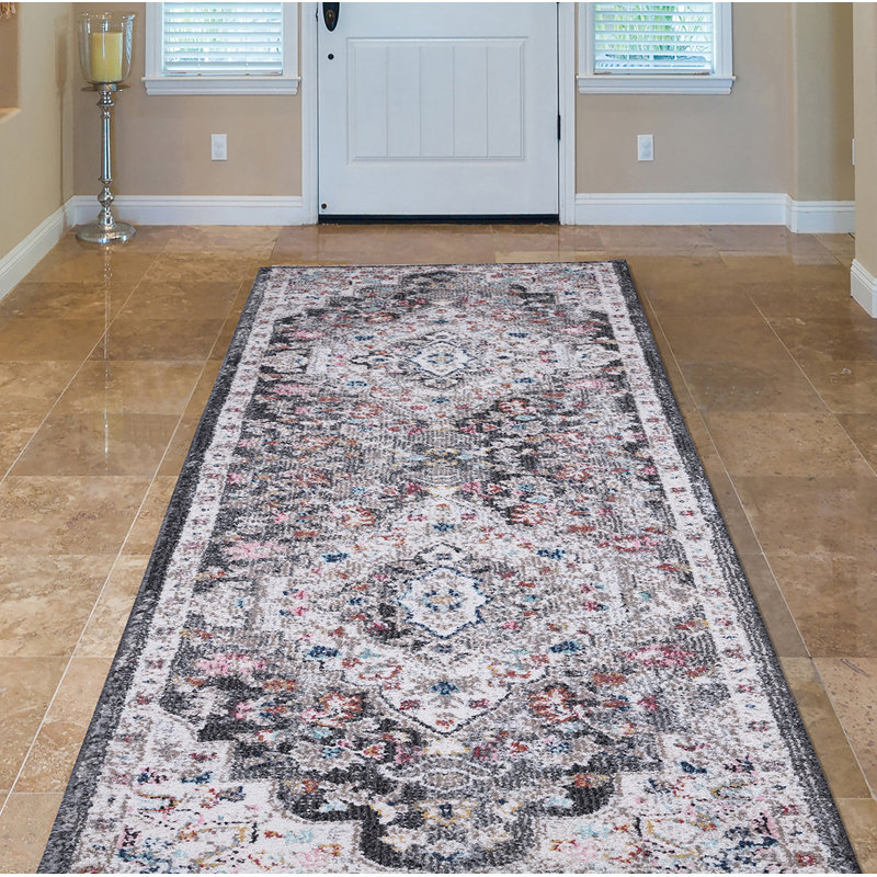 Vidari Montréal gris marocain usé / gris décoloré, Tapis de couloir 2 pi 3 po x 7 pi 3 po