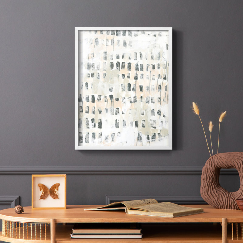 Sand Glyphs III, reproduction encadrée - bois massif, Cadre simple blanc, H 28 po x l 22 po