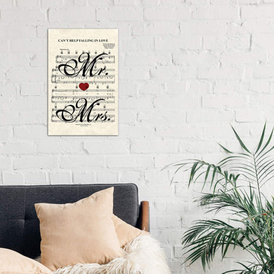 Can't Help Falling In Love - Mr And Mrs - Wrapped Canvas Print