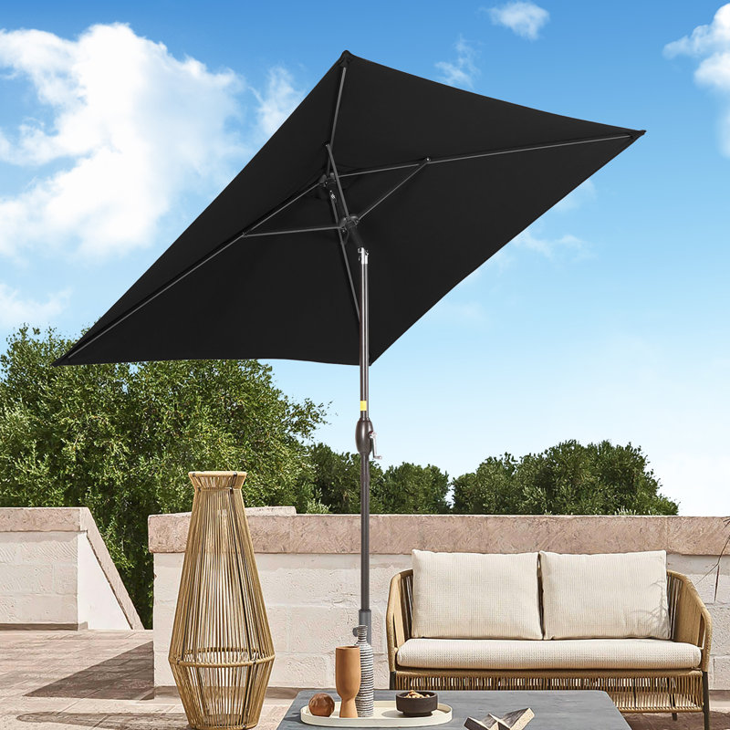 Parasol de marché carré Rinesh, Noir