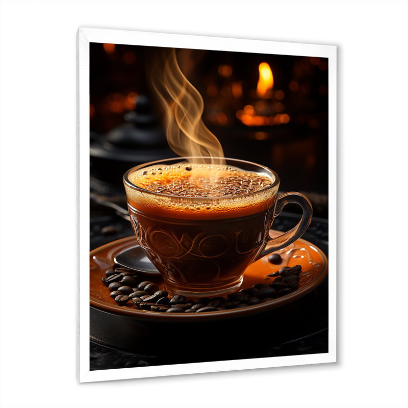 «Cuba Aroma Coffee Harmony II», reproduction d'art sur toile encadrée, Cadre simple blanc, H 32 po x l 16 po x P 1 po