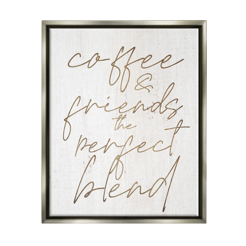 «Coffee & Friends Perfect Blend», estampe numérique encadrée par Lil 'Rue, H 31 po x l 25 po x P 1,7 po