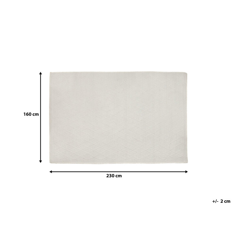 Sayer Solid Colour Wool Hand Woven Area Rug, Rectangle 160 x 230cm