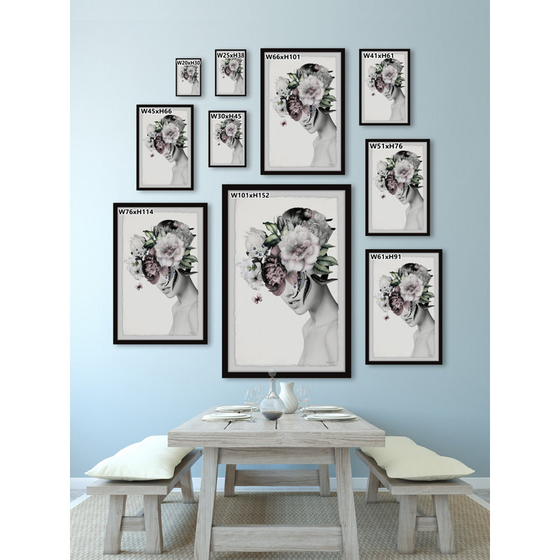 Lush Flower Crown 1 Piece Single Picture Frame Painting, 45 cm H x 38 cm W