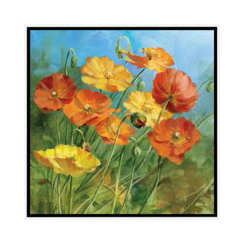 «Summer Field IV» par Danhui Nai - reproduction d'art, H 26 po x l 26 po x P 1,5 po, Toile blanche encadrée, Aucun mat