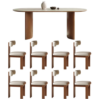 Table et chaise de salle à manger de style rétro Vintage