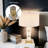 D16x26.5" White Marble Cube Table Lamp
