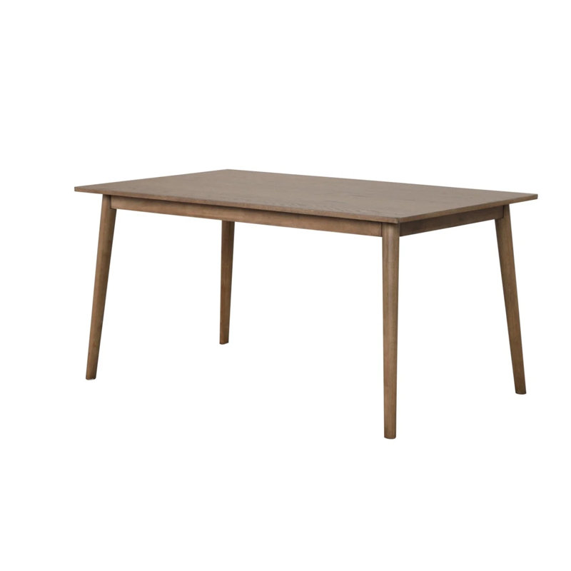 Baylee Rectangular Dining Table, Straight Legs, 60 Inch Wood Top, Walnut Brown
