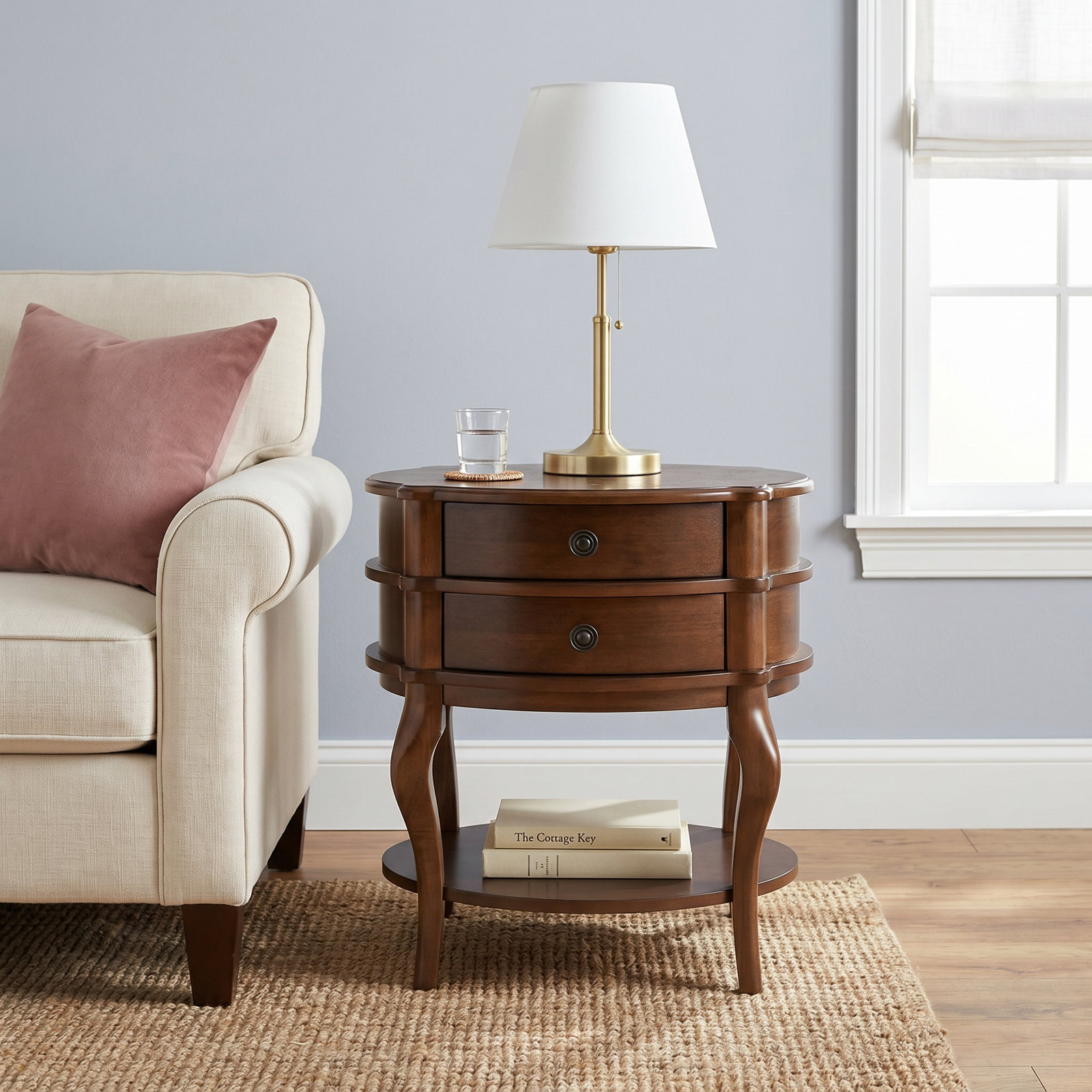 Tara 24" End Table, Brown