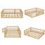 Lit de sol de taille longue de 77,0 po avec clôture et porte Montessori - Cadre de lit pour tout-petit en bois massif avec lattes - Lit transitionnel sécuritaire-2104849773