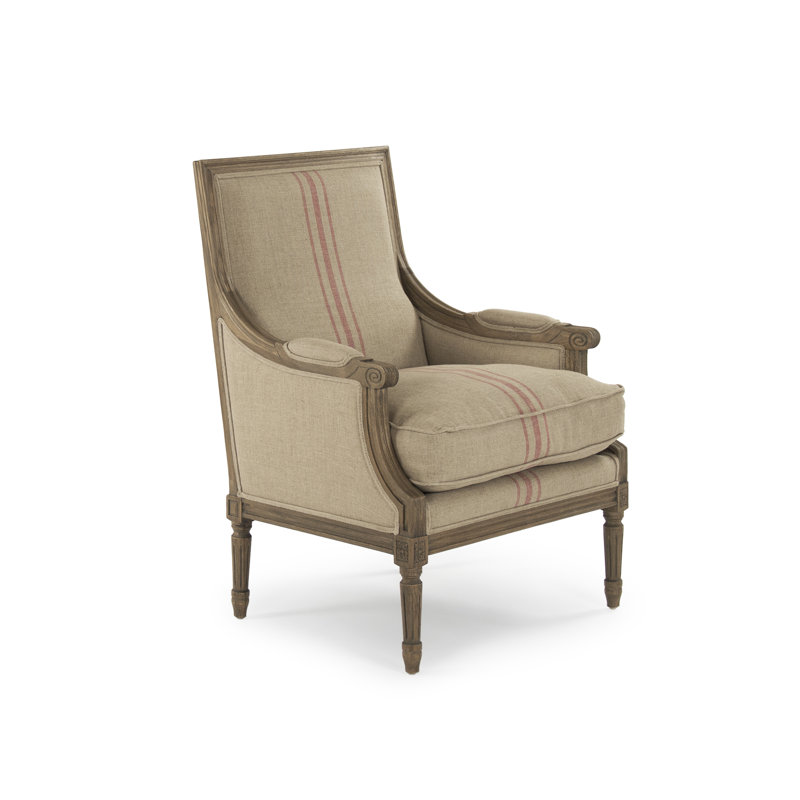 Fauteuil club Louis, Rayure rouge