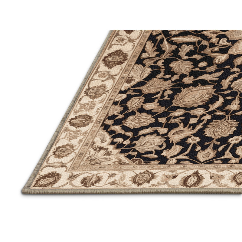 Machine Washable Persian Beige Area Rug, Rectangle 5' x 7'