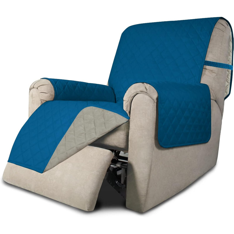 Housse de fauteuil inclinable réversible Easy-Going Chair, H 3,43 po x l 11,48 po x P 11,58 po, Tissu bleu / beige