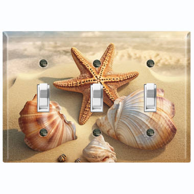 Worldacc Ocean Star Fish Sea Shell Quality Nature Themed 3 - Gang 