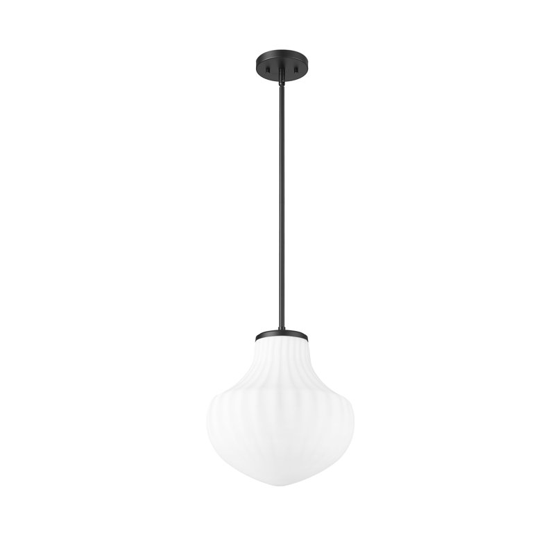 Luminaire suspendu moderne 1 lumière Nadima, Noir mat