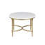 Plateau en marbre blanc exquis et table basse en métal doré - Assemblage requis, l 40,5 po x P 24,5 po, H 17,5 po, poids maximal requis pour les pieds: 85 lb-149258056