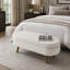Repose-pieds de rangement ovale en tissu avec pieds en bois d'hévéa, parfait pour la décoration intérieure et une utilisation multifonctionnelle-1442869660
