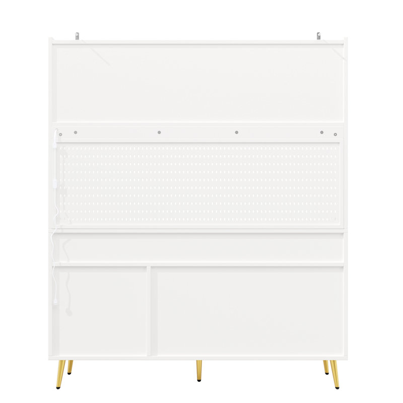 171 cm H Standard Pantry / Tall Cabinet, White