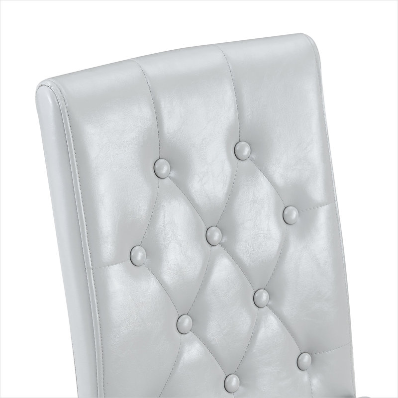 Ensemble de 4 chaises de salle à manger modernes en métal gris clair pour petite cuisine