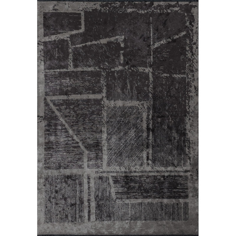 Rapture Gray Abstract Luxury Area Rug, Rectangle 7'10" x 9'10"