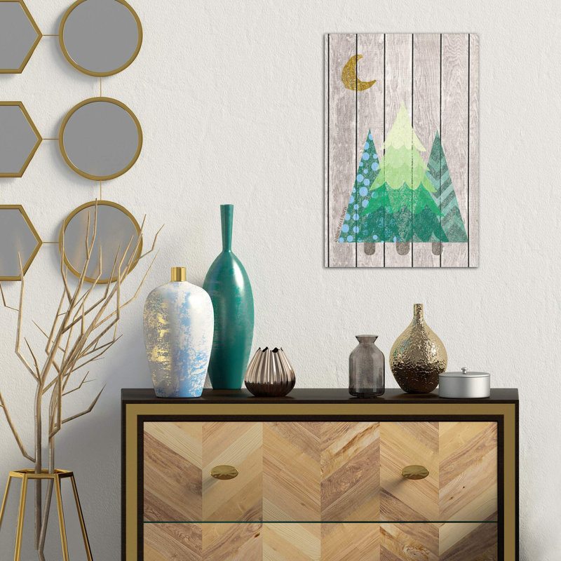 Whimsical Trees Under The Moon by Bluebird Barn - Wrapped Canvas Painting, 66.04 cm H x 45.72 cm W x 1.91 cm D