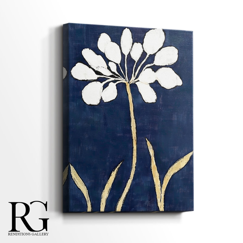 Floral sur toile tendue avec châssis CLXIV - prêt à être accroché, H 60 po x l 40 po