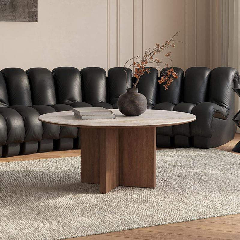 Table ronde vintage, H 15,7 po x L 35,4 po x l 35,4 po